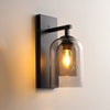 Modern Smoke Grey Amber Glass Tubular Wall Sconce Indoor Lighting Fixture