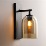 Modern Smoke Grey Amber Glass Tubular Wall Sconce Indoor Lighting Fixture