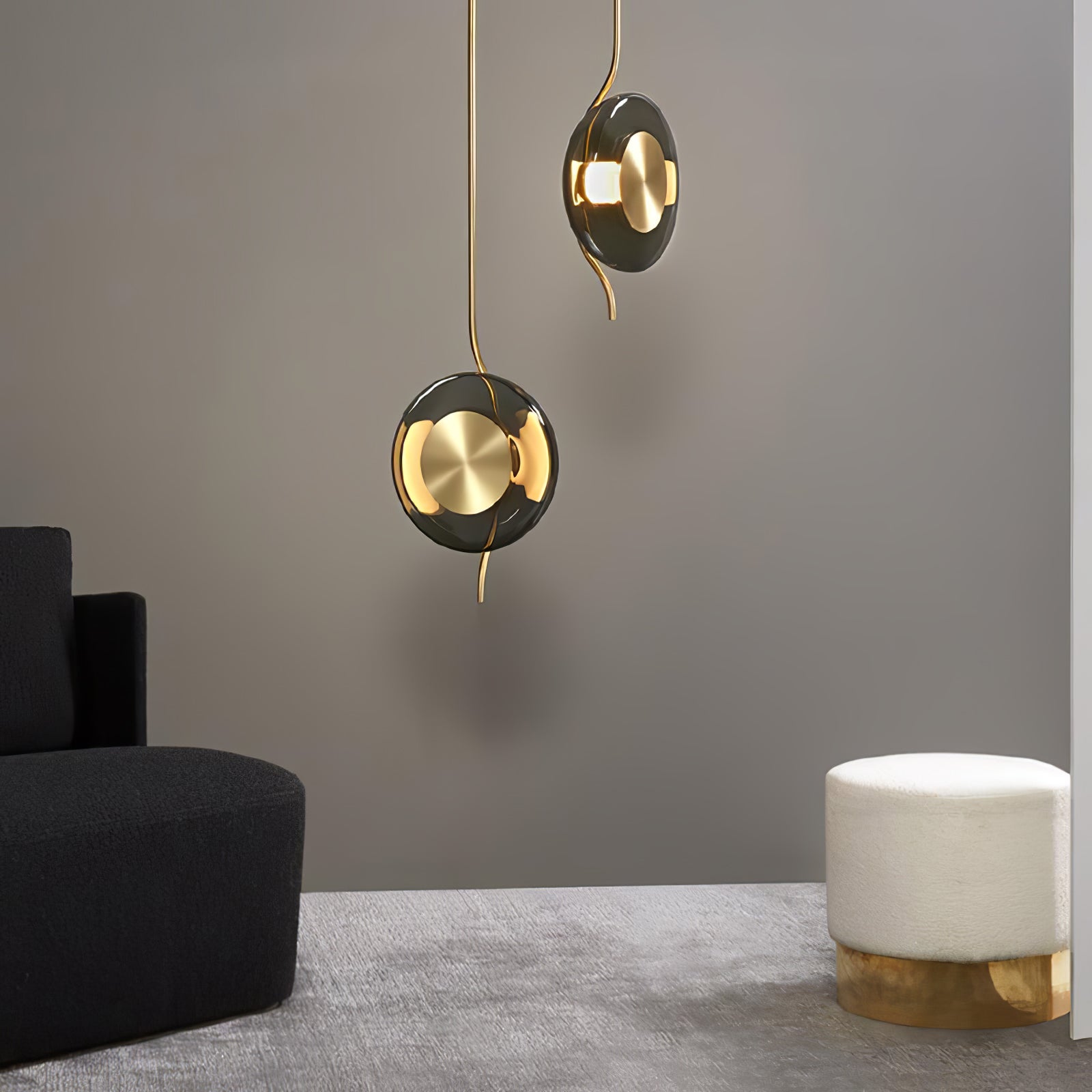 Modern Smoke Grey Glass Pendulum Pendant Light for Elegant Interior Lighting