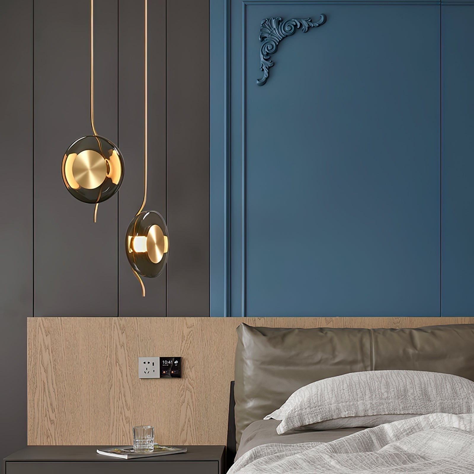 Modern Smoke Grey Glass Pendulum Pendant Light for Elegant Interior Lighting