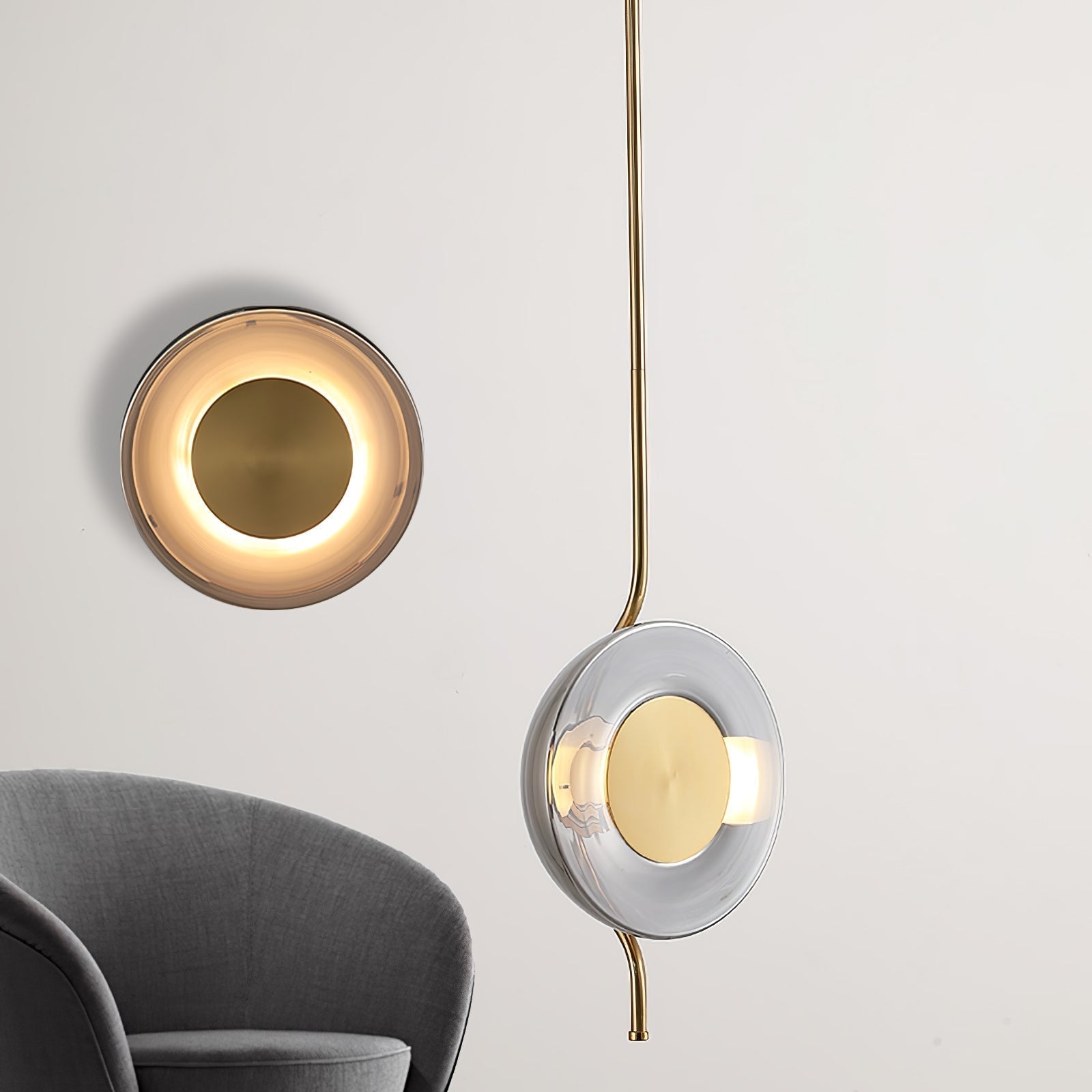Modern Smoke Grey Glass Pendulum Pendant Light for Elegant Interior Lighting