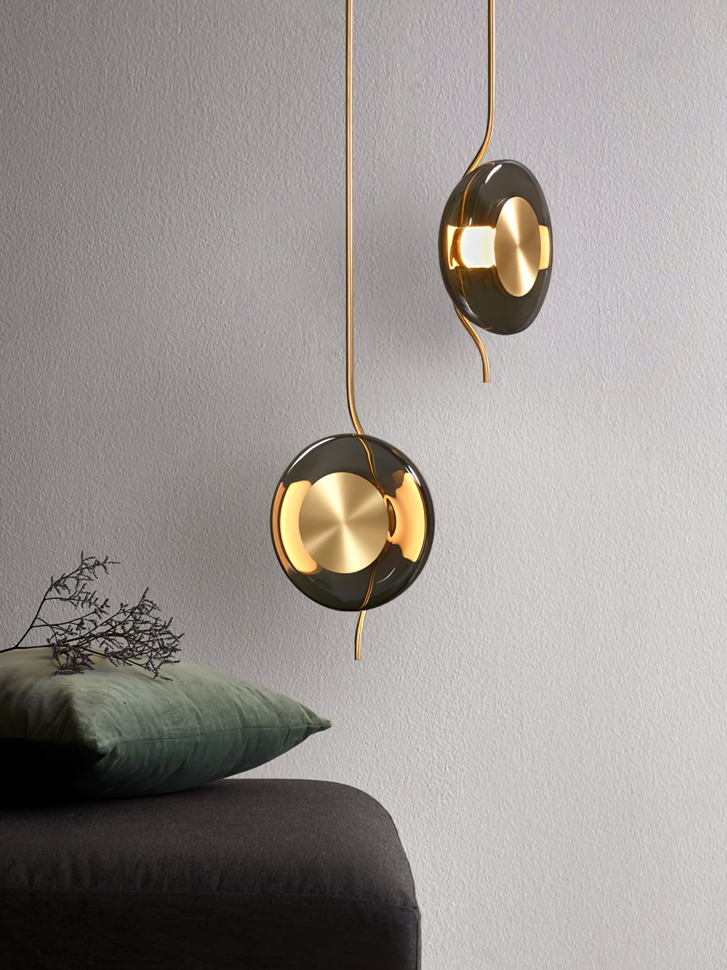 Modern Smoke Grey Glass Pendulum Pendant Light for Elegant Interior Lighting
