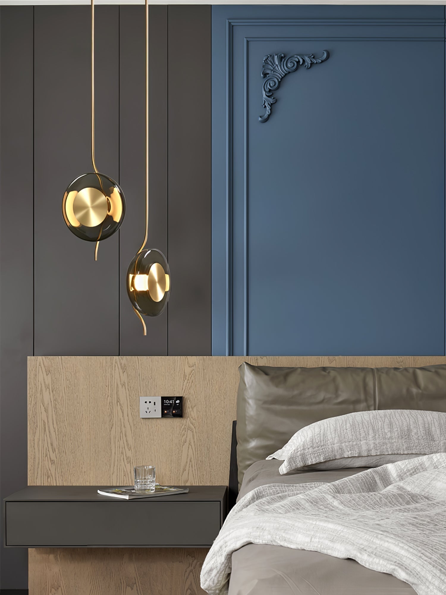 Modern Smoke Grey Glass Pendulum Pendant Light for Elegant Interior Lighting
