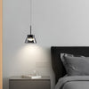 Modern Smoked Gray Glass Pendant Light LED Island Chandelier Geometric Black Ceiling Hanging Lamp