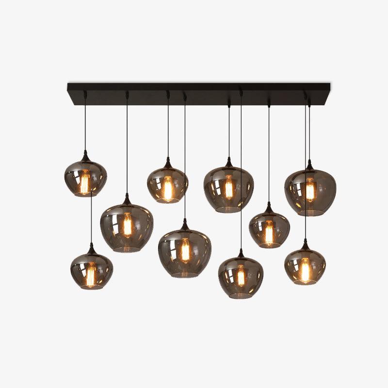 Modern Smoky Gray Bottle Glass Pendant Light Fixture for Dining Room and Kitchen