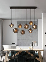 Modern Smoky Gray Bottle Glass Pendant Light Fixture for Dining Room and Kitchen