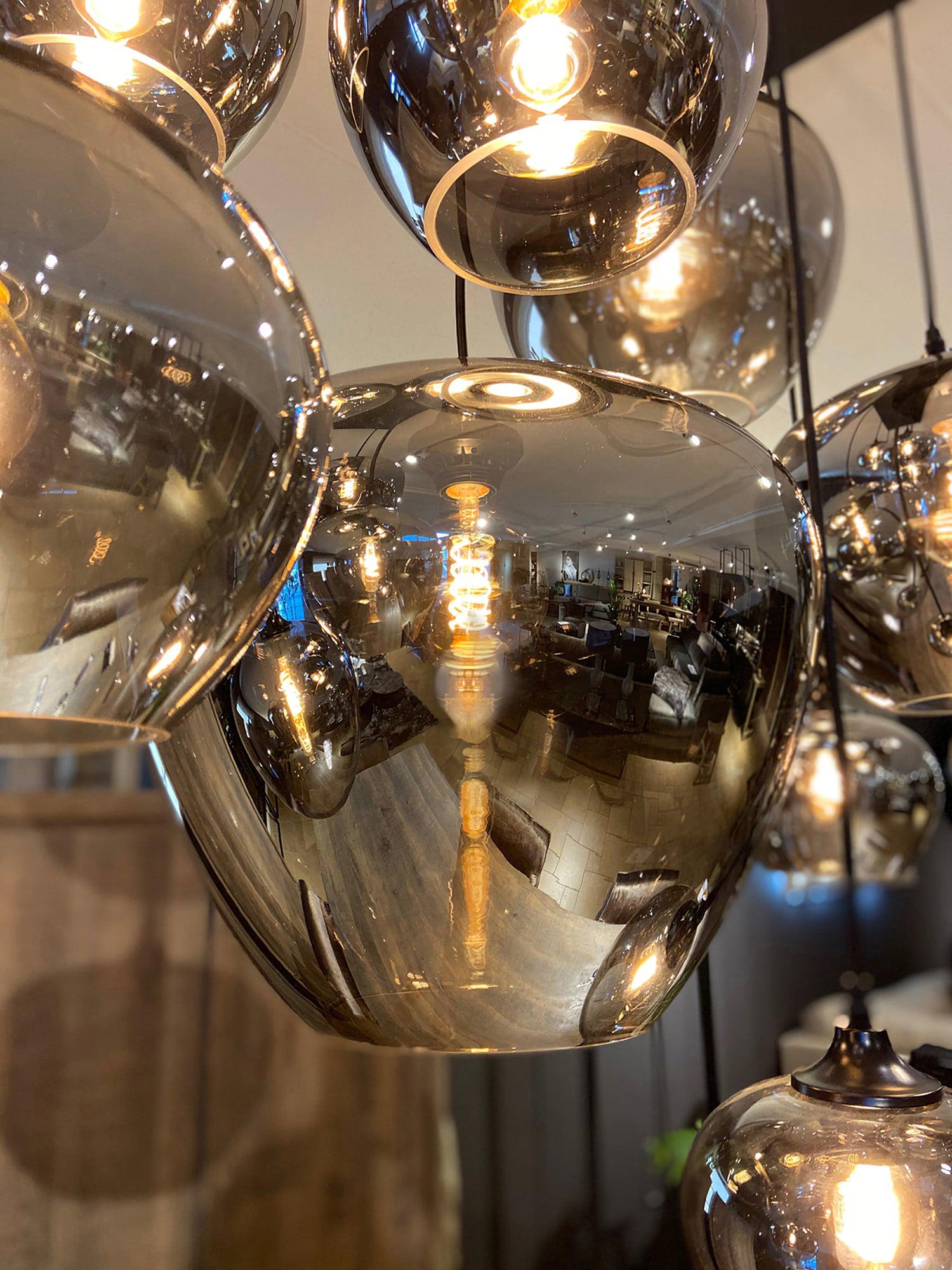 Modern Smoky Gray Bottle Glass Pendant Light Fixture for Dining Room and Kitchen