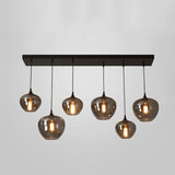 Modern Smoky Gray Bottle Glass Pendant Light Fixture for Dining Room and Kitchen