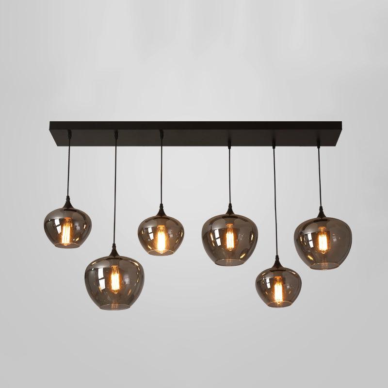 Modern Smoky Gray Bottle Glass Pendant Light Fixture for Dining Room and Kitchen