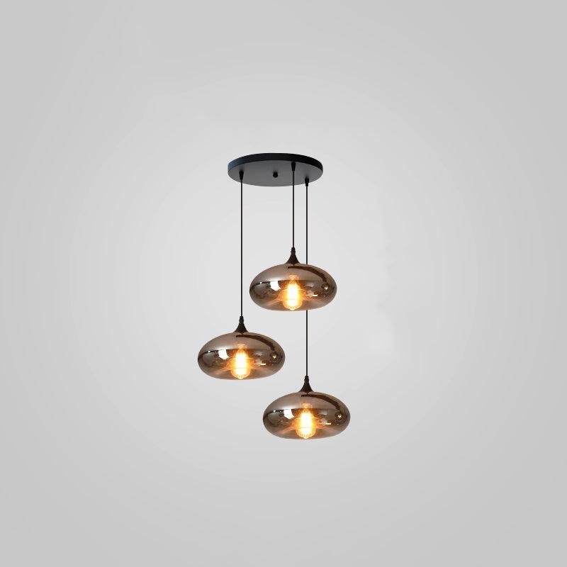 Modern Smoky Gray Bottle Glass Pendant Light Fixture for Dining Room and Kitchen
