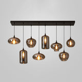 Modern Smoky Gray Bottle Glass Pendant Light Fixture for Dining Room and Kitchen