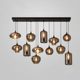 Modern Smoky Gray Bottle Glass Pendant Light Fixture for Dining Room and Kitchen