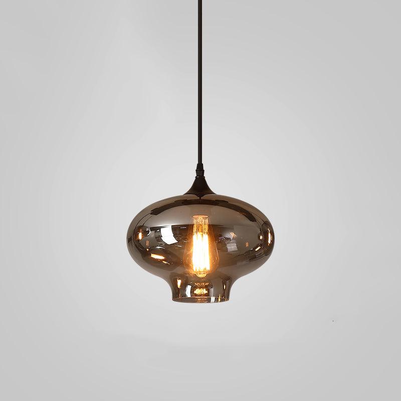 Modern Smoky Gray Bottle Glass Pendant Light Fixture for Dining Room and Kitchen