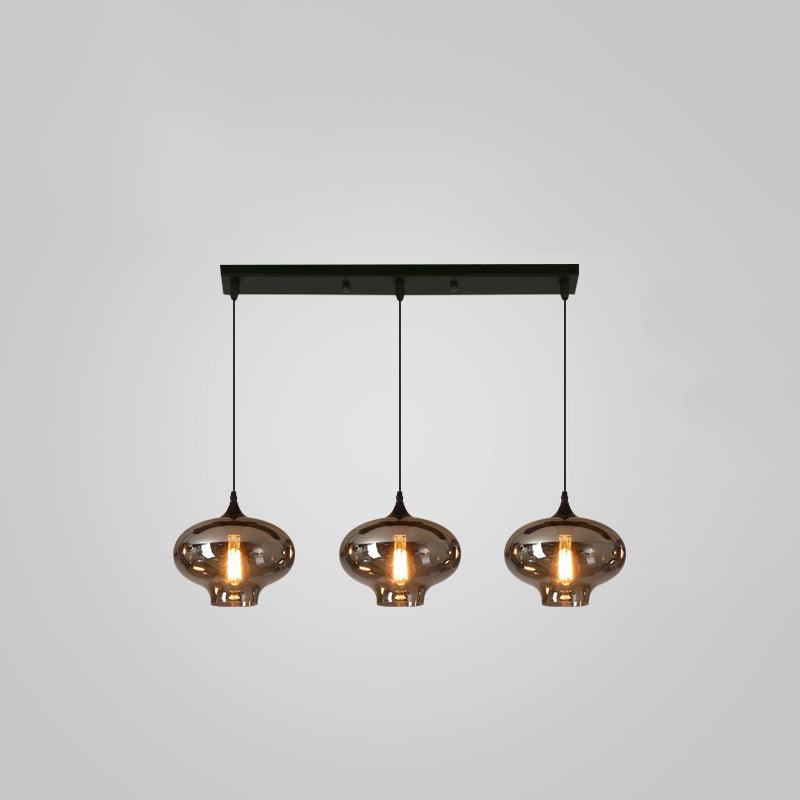 Modern Smoky Gray Bottle Glass Pendant Light Fixture for Dining Room and Kitchen