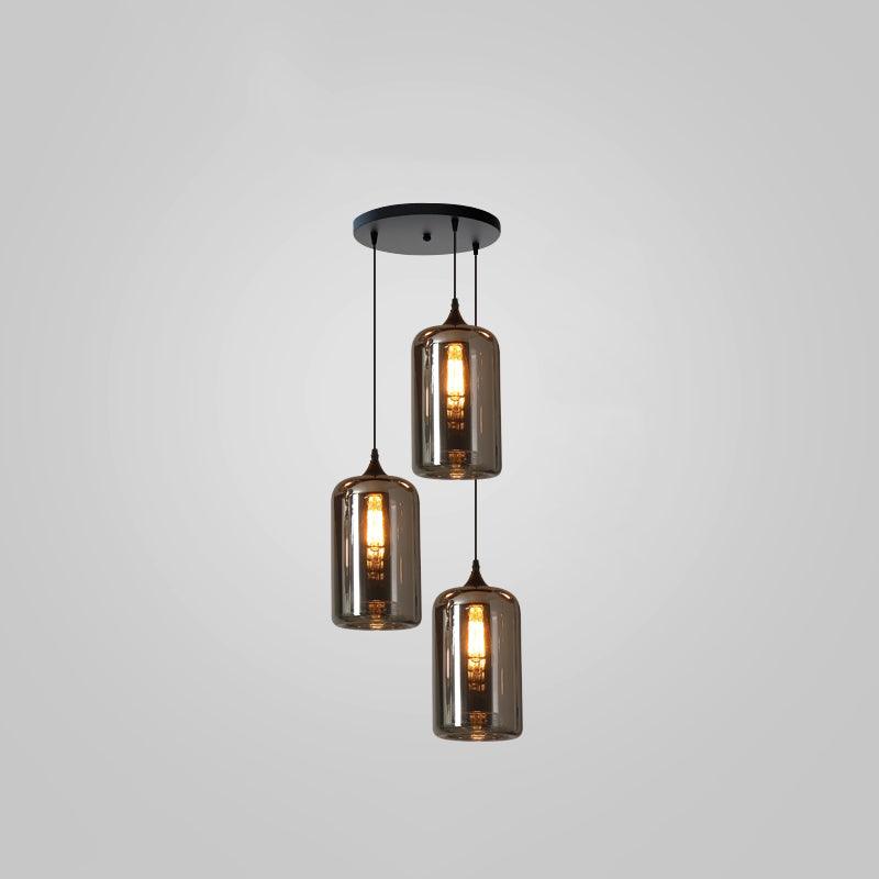 Modern Smoky Gray Bottle Glass Pendant Light Fixture for Dining Room and Kitchen