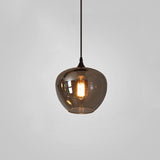Modern Smoky Gray Bottle Glass Pendant Light Fixture for Dining Room and Kitchen