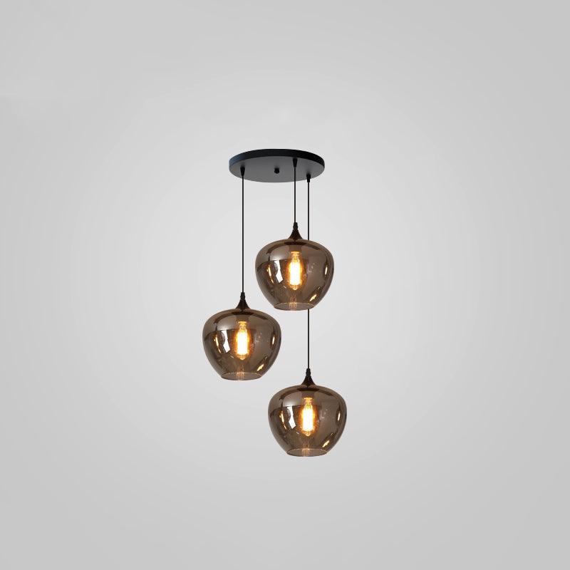 Modern Smoky Gray Bottle Glass Pendant Light Fixture for Dining Room and Kitchen