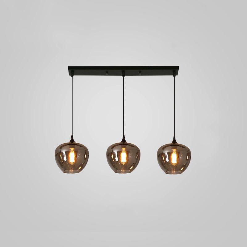 Modern Smoky Gray Bottle Glass Pendant Light Fixture for Dining Room and Kitchen