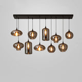 Modern Smoky Gray Bottle Glass Pendant Light Fixture for Dining Room and Kitchen