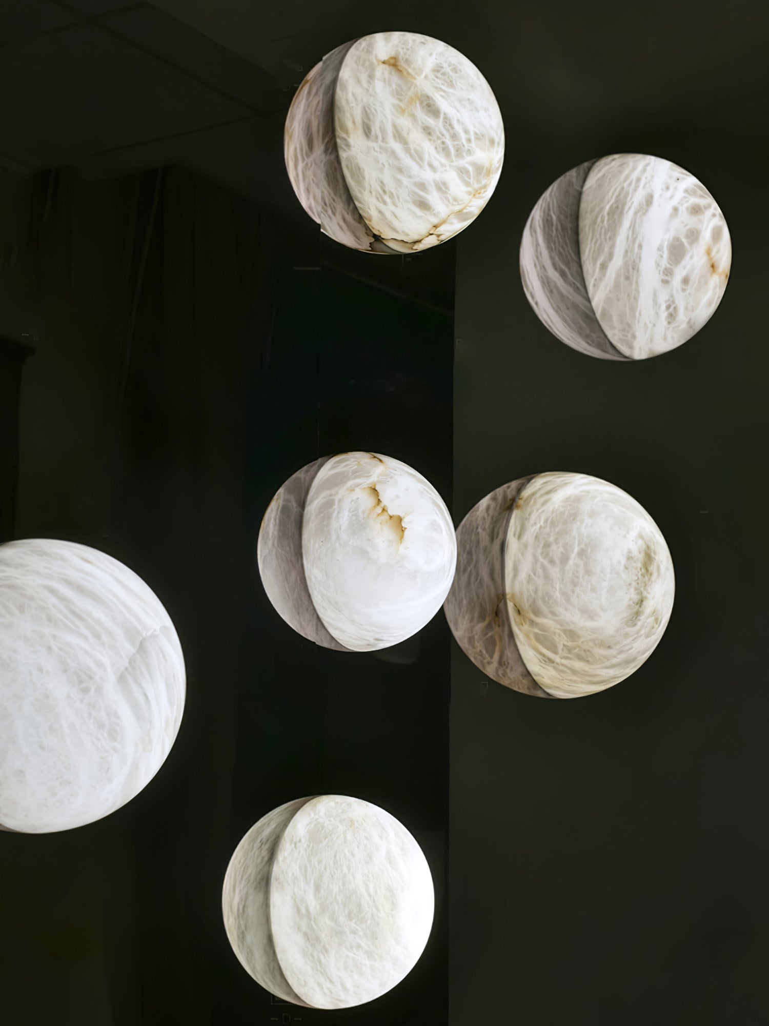 Modern Snowflake Alabaster Stone Wall Sconce LED Interior Lighting Fixture for Hallway and Bedroom