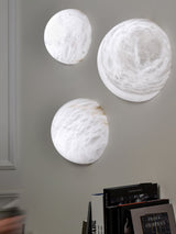 Modern Snowflake Alabaster Stone Wall Sconce LED Interior Lighting Fixture for Hallway and Bedroom