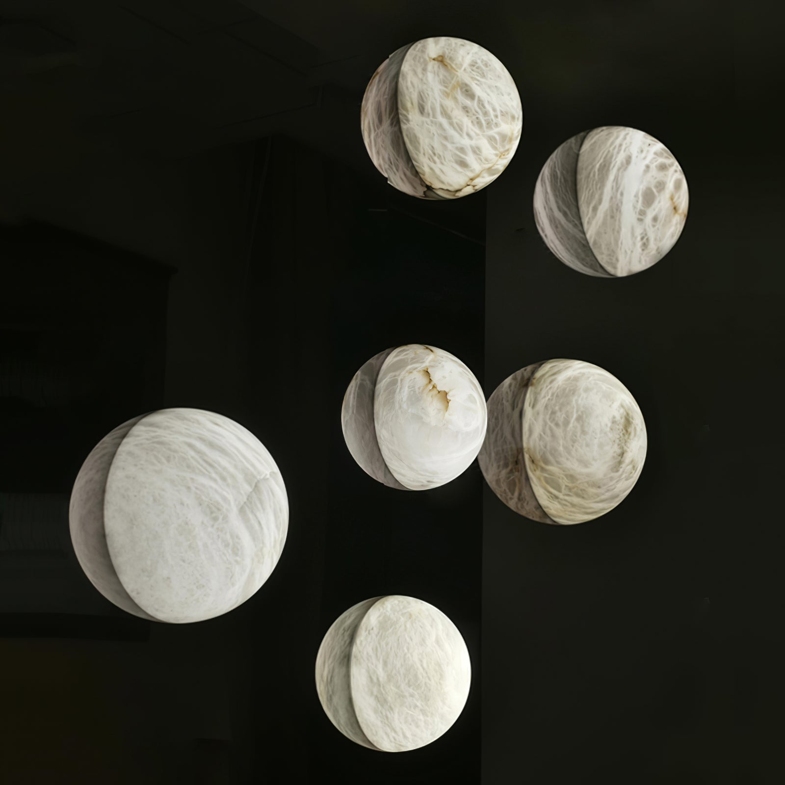 Modern Snowflake Alabaster Stone Wall Sconce LED Interior Lighting Fixture for Hallway and Bedroom