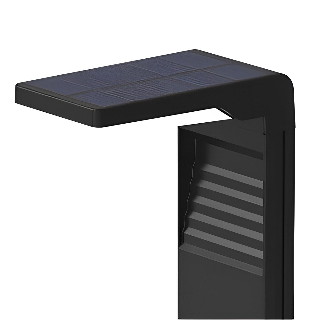 Modern Solar LED Landscape Pathway Lights Waterproof Outdoor Garden Lawn Path Lamp in Black