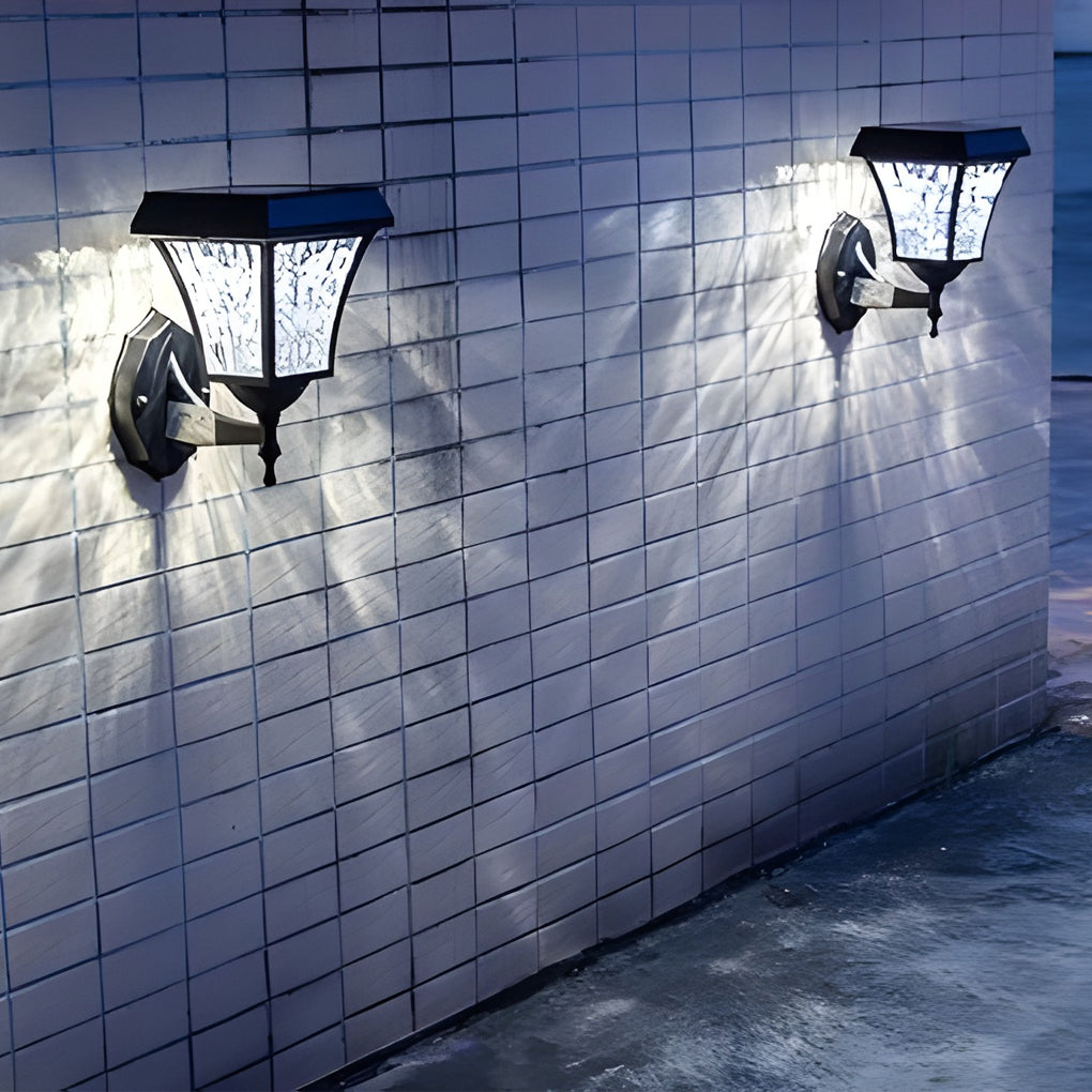 Modern Solar LED Outdoor Wall Sconce Waterproof Smart Touch Sensor Exterior Aluminum Lighting