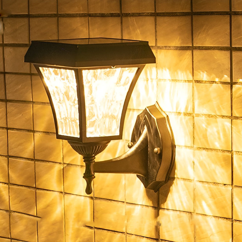 Modern Solar LED Outdoor Wall Sconce Waterproof Smart Touch Sensor Exterior Aluminum Lighting