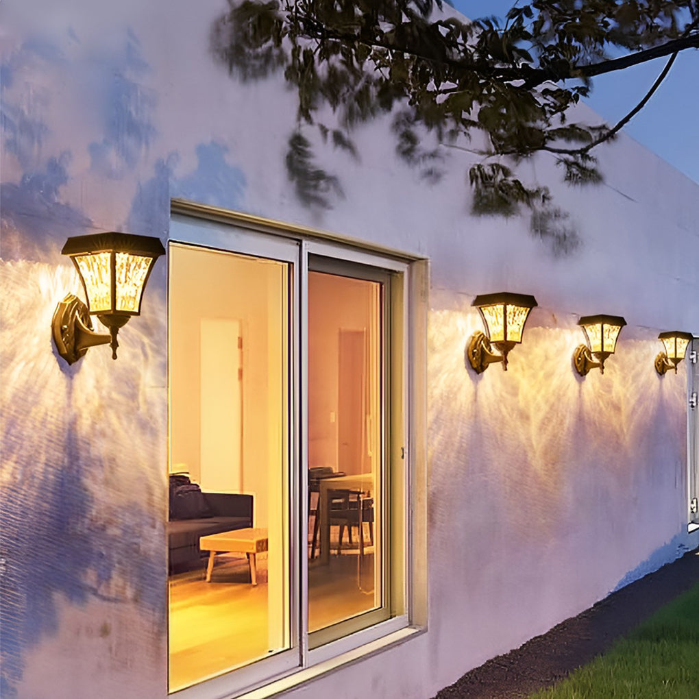 Modern Solar LED Outdoor Wall Sconce Waterproof Smart Touch Sensor Exterior Aluminum Lighting