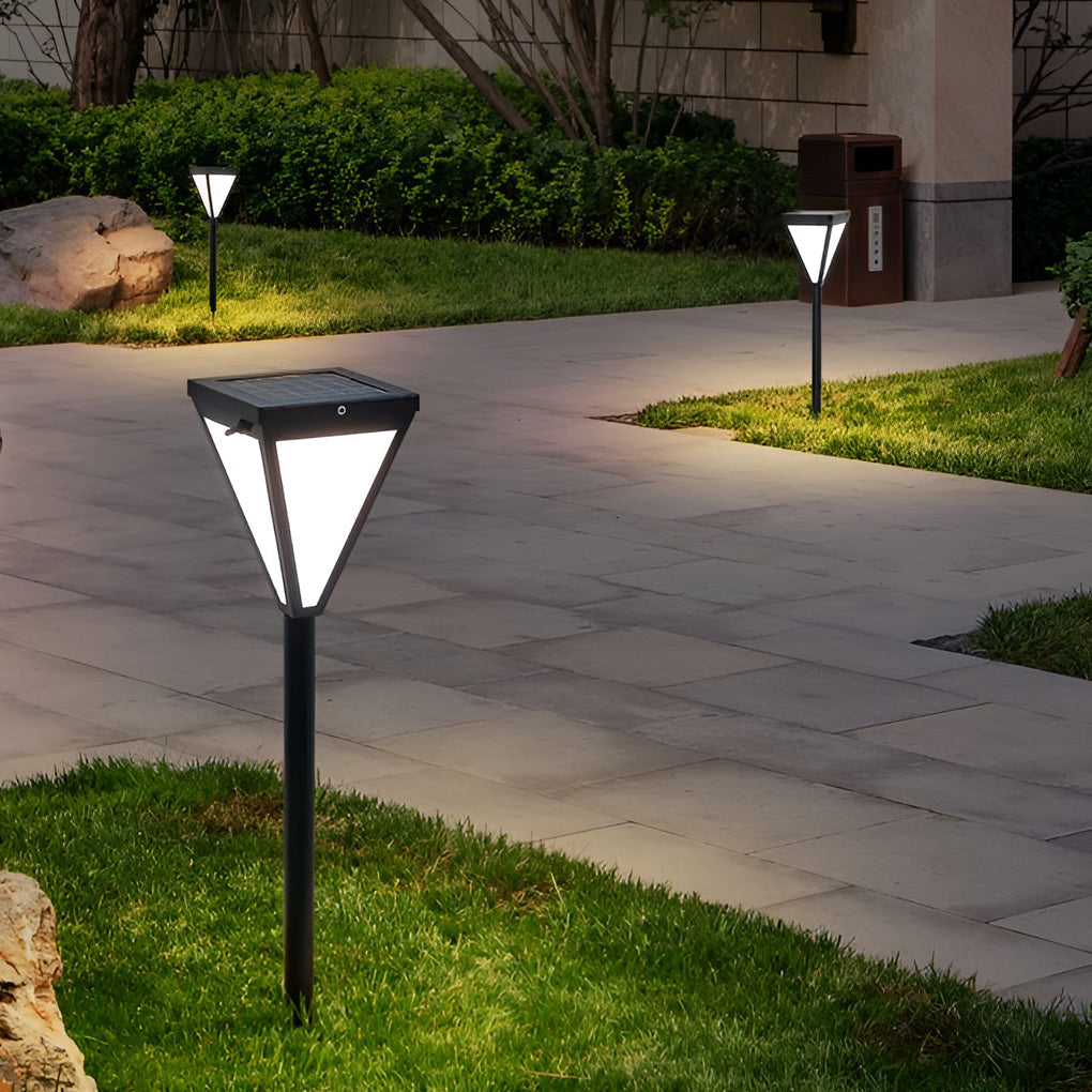 Modern Solar LED Pathway Post Lights Waterproof Outdoor Landscape Lighting for Garden and Villa