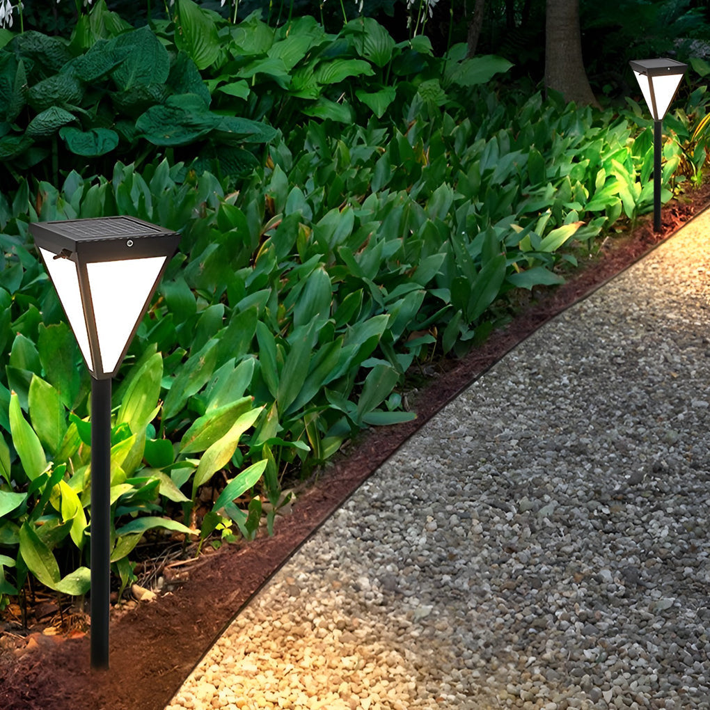 Modern Solar LED Pathway Post Lights Waterproof Outdoor Landscape Lighting for Garden and Villa