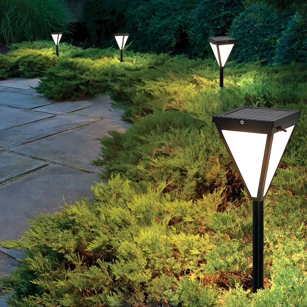Modern Solar LED Pathway Post Lights Waterproof Outdoor Landscape Lighting for Garden and Villa