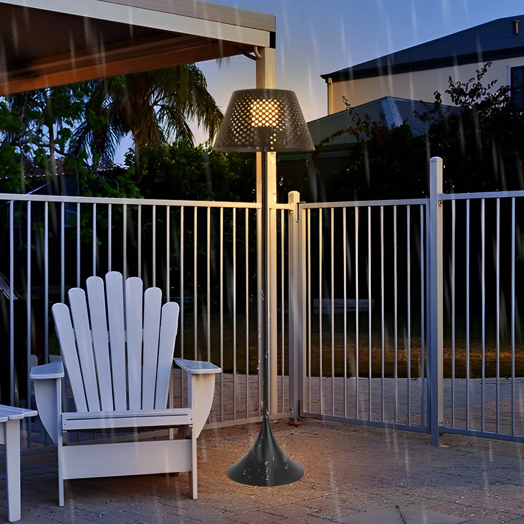 Modern Solar Mesh Outdoor Floor Lamp with Stainless Steel Body and IP67 Waterproof Rating