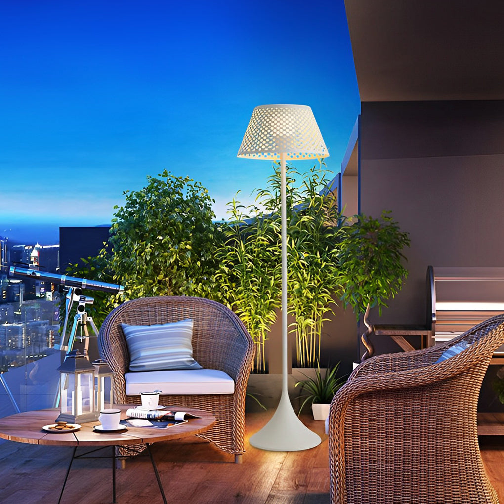 Modern Solar Mesh Outdoor Floor Lamp with Stainless Steel Body and IP67 Waterproof Rating