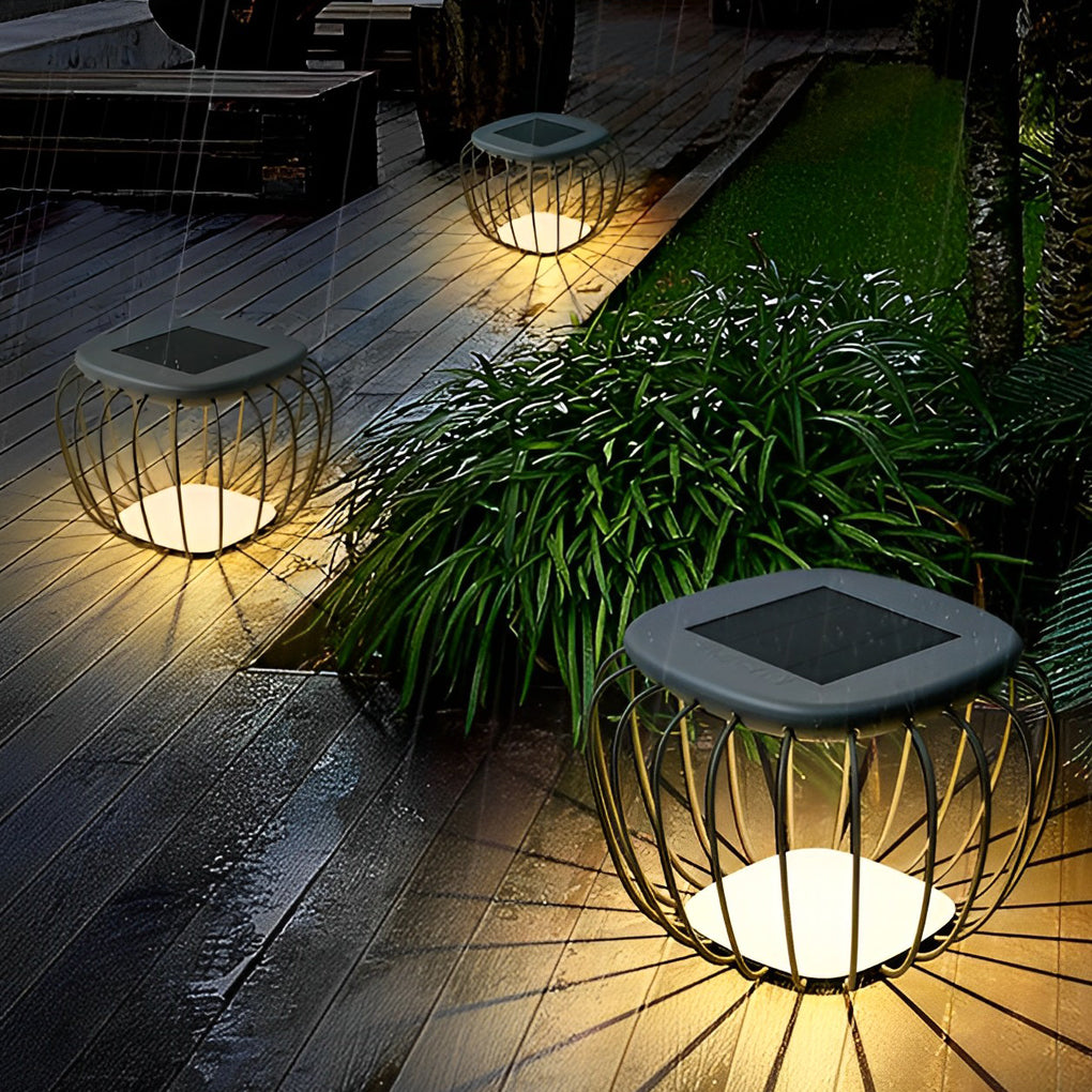 Modern Solar Outdoor Floor Lamp LED Waterproof Decorative Garden Lantern for Patio and Terrace