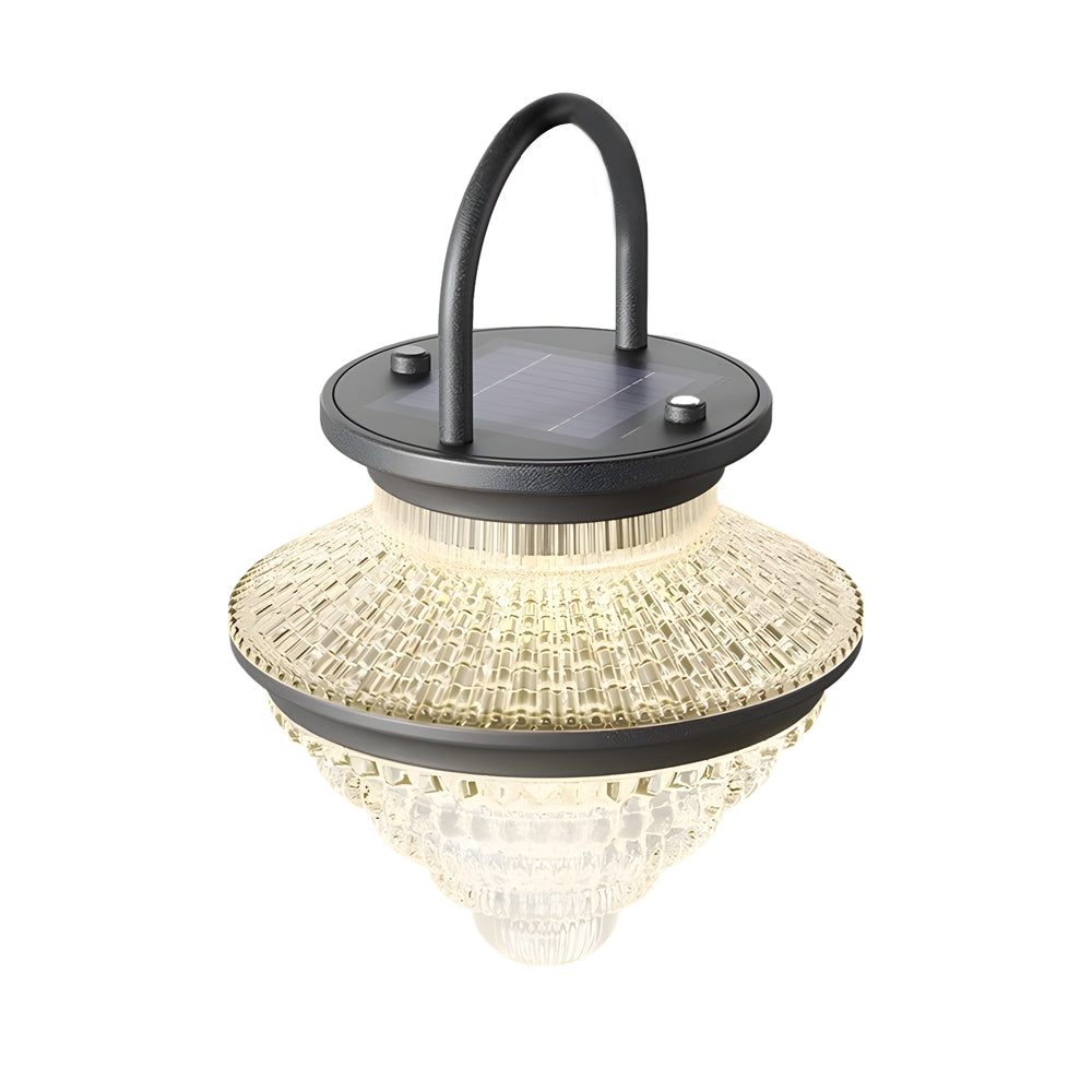 Modern Solar Outdoor Lantern Portable Waterproof LED Light with USB Charging and 3 Color Modes
