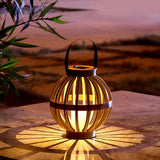 Modern Solar Outdoor Lantern Waterproof Rattan Style LED Hanging Garden Light for Balcony