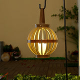 Modern Solar Outdoor Lantern Waterproof Rattan Style LED Hanging Garden Light for Balcony