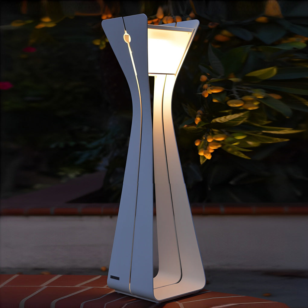Modern Solar Outdoor Pathway Lights Waterproof Stainless Steel LED Landscape Garden Bollard Lamp