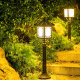 Modern Solar Outdoor Post Light with 3 Step Dimming Waterproof LED Garden Landscape Lamp