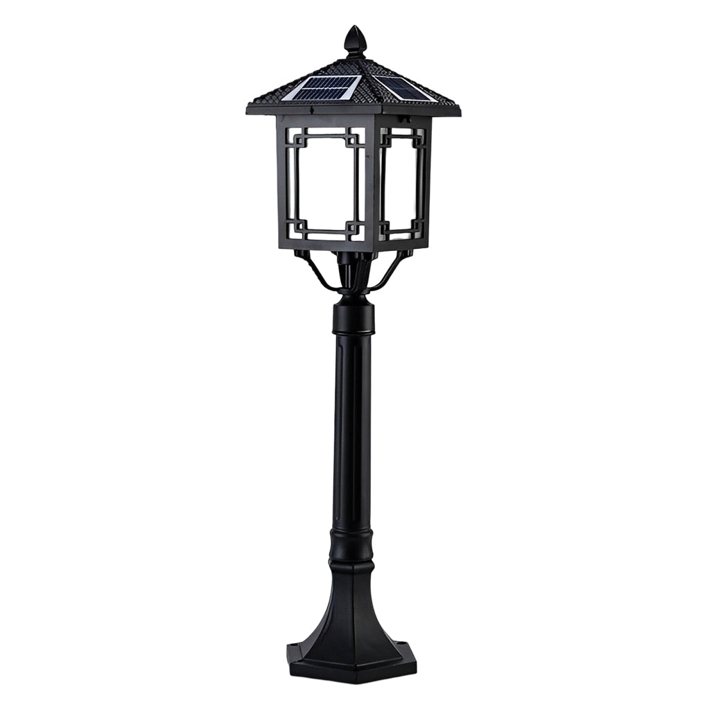 Modern Solar Outdoor Post Light with 3 Step Dimming Waterproof LED Garden Landscape Lamp