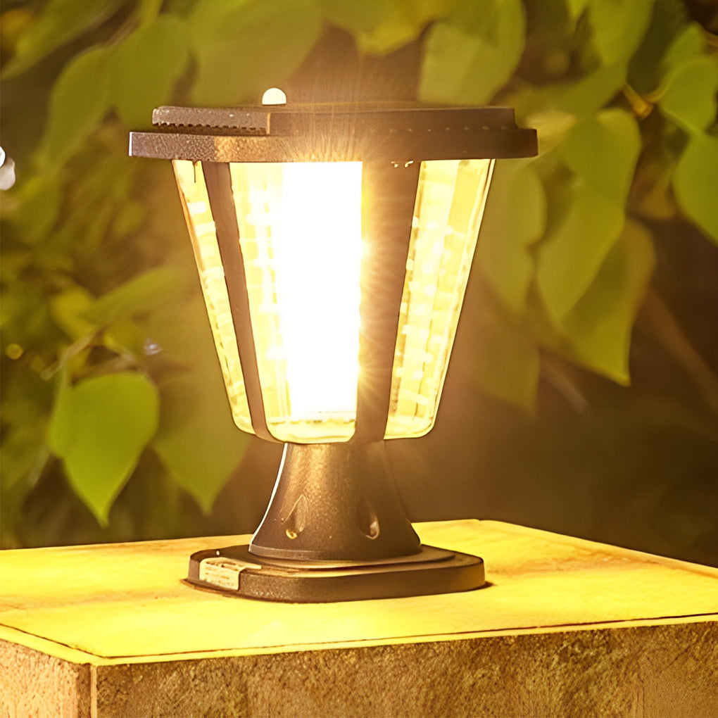 Modern Solar Post Cap Lights Waterproof Outdoor Motion Sensor LED Fence Pillar Lighting for Garden