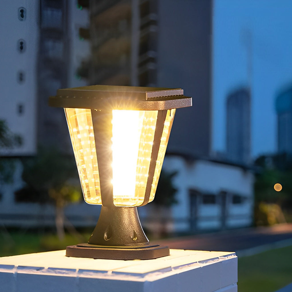 Modern Solar Post Cap Lights Waterproof Outdoor Motion Sensor LED Fence Pillar Lighting for Garden