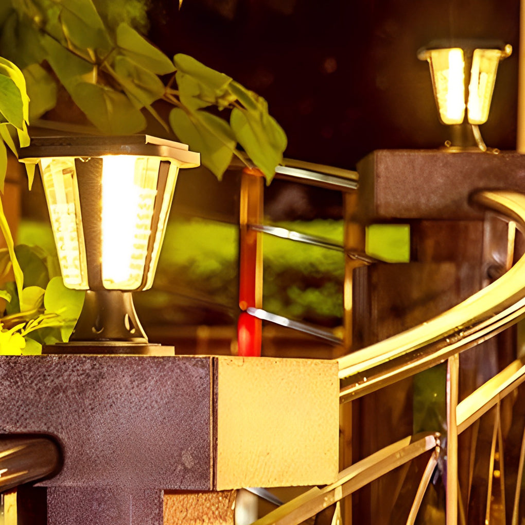Modern Solar Post Cap Lights Waterproof Outdoor Motion Sensor LED Fence Pillar Lighting for Garden