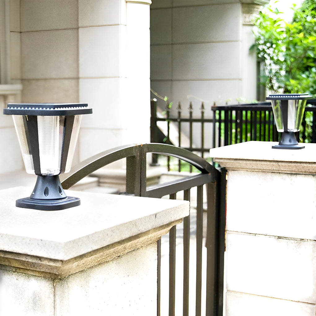 Modern Solar Post Cap Lights Waterproof Outdoor Motion Sensor LED Fence Pillar Lighting for Garden