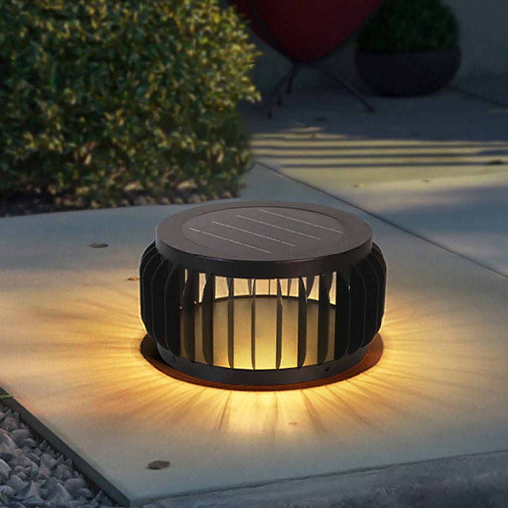 Modern Solar Powered Garden Post Light Waterproof Three Color LED Outdoor Path Lamp