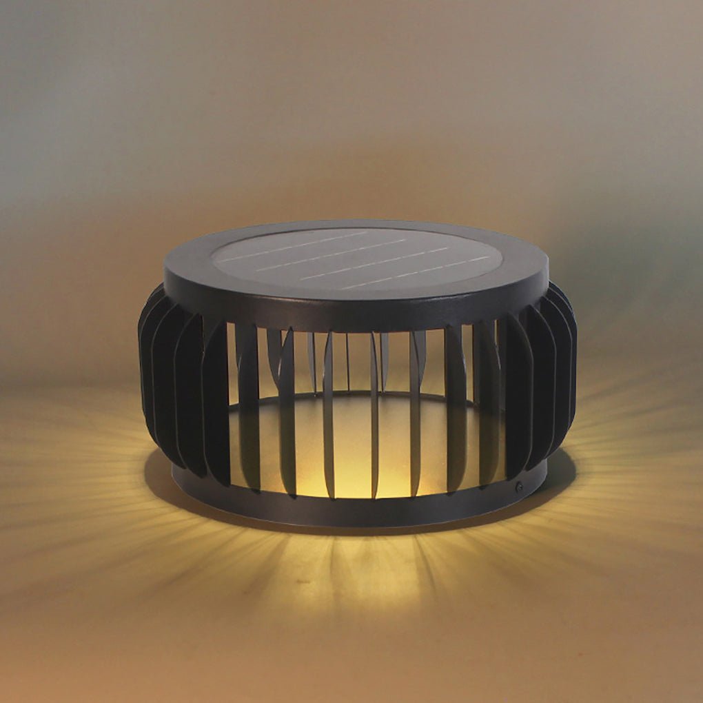 Modern Solar Powered Garden Post Light Waterproof Three Color LED Outdoor Path Lamp