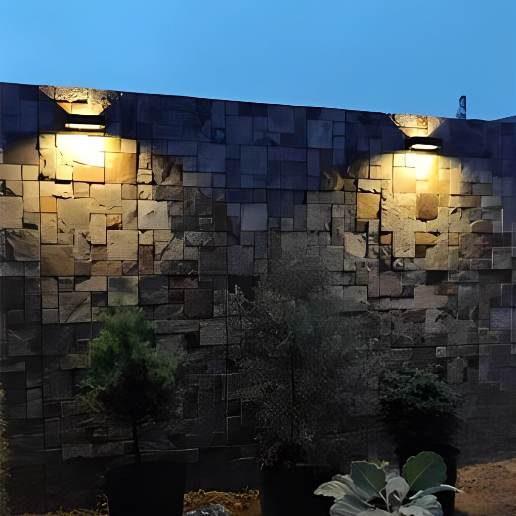 Modern Solar Powered Motion Sensor Wall Sconce Waterproof Outdoor Up and Down LED Security Light