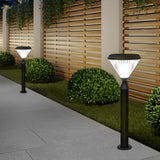 Modern Solar Powered Outdoor Bollard Path Light Waterproof Black Aluminum Garden Landscape Lamp